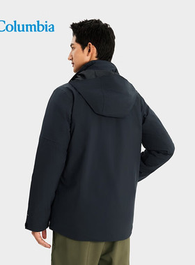 哥伦比亚男防水金点热能羽绒内胆保暖三合一外套WE6347
