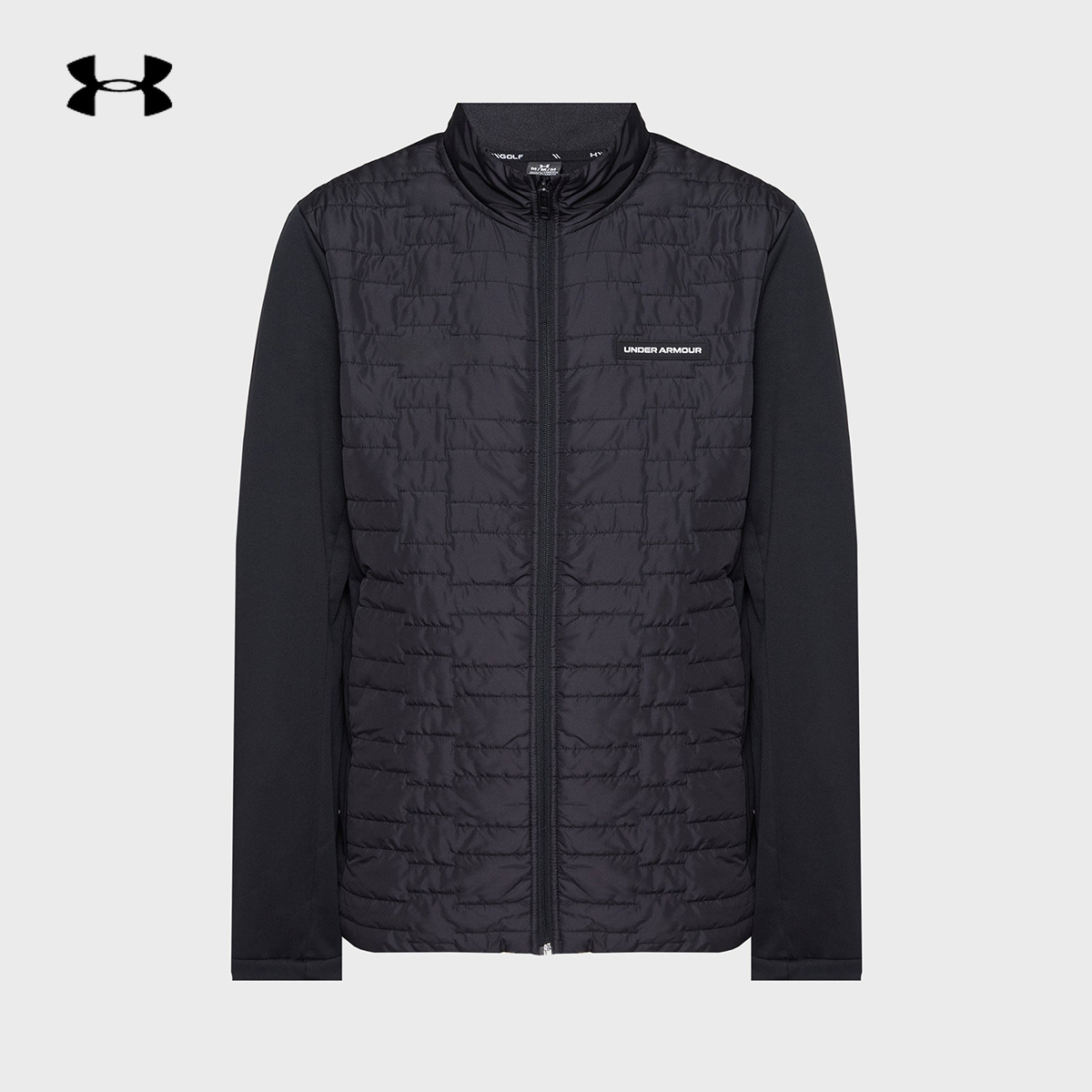 UA安德玛秋冬新款男子户外防风保暖立领黑色夹克外套 6011061-001