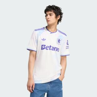 阿迪达斯专业运动男子阿斯顿维拉球迷版第二客场足球短袖球衣