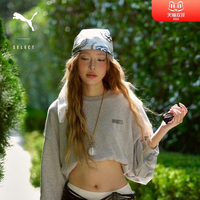 ROSE联名纯棉复古宽松运动卫衣女PUMA彪马秋冬oversize上衣633803