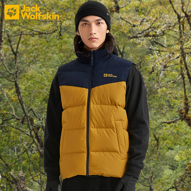 狼爪羽绒马甲男秋冬户外防风保暖撞色550蓬外套5222191 A62273