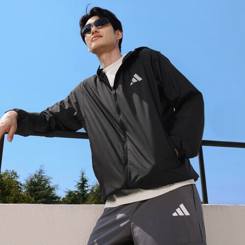 阿迪达斯男女凉感防晒UPF50+拒水防泼连帽皮肤衣外套