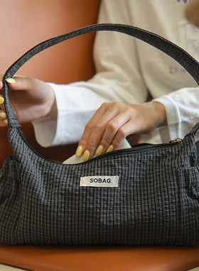 sobag2025秋冬新款轻便尼龙布单肩腋下包女休闲高级感通勤法棍包