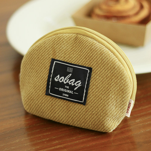 sobag灯芯绒耳机包口红包小卡包