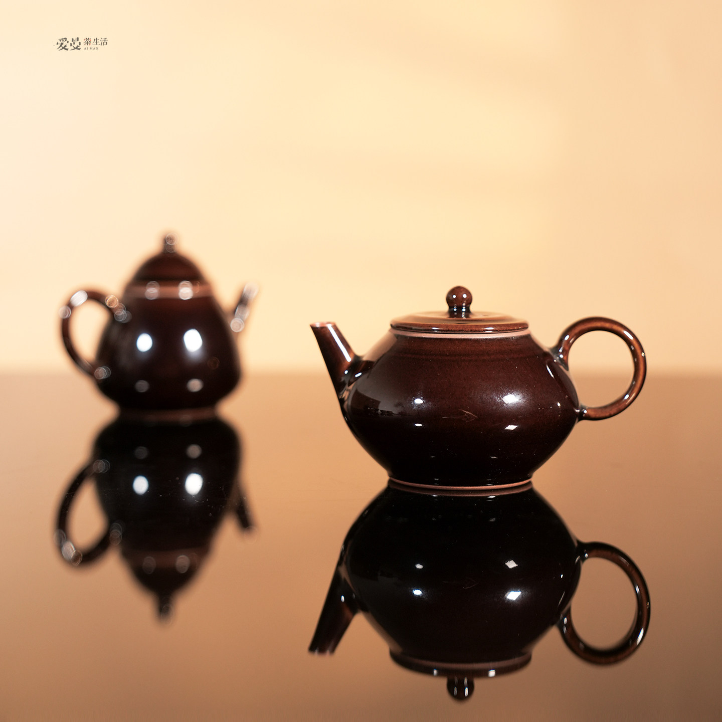 爱曼茶生活煎雪山房纯手工酱釉高端景德镇手工茶具壶盖碗主人杯