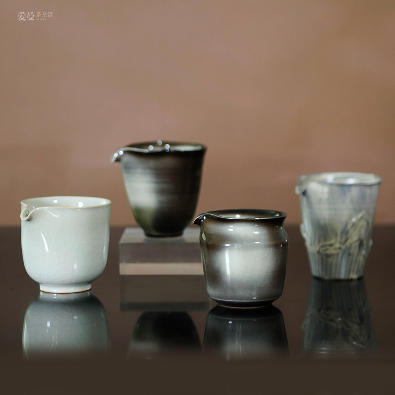爱曼茶生活 中吉造纯手工窑变开片有山公道原矿粉引公道景德镇