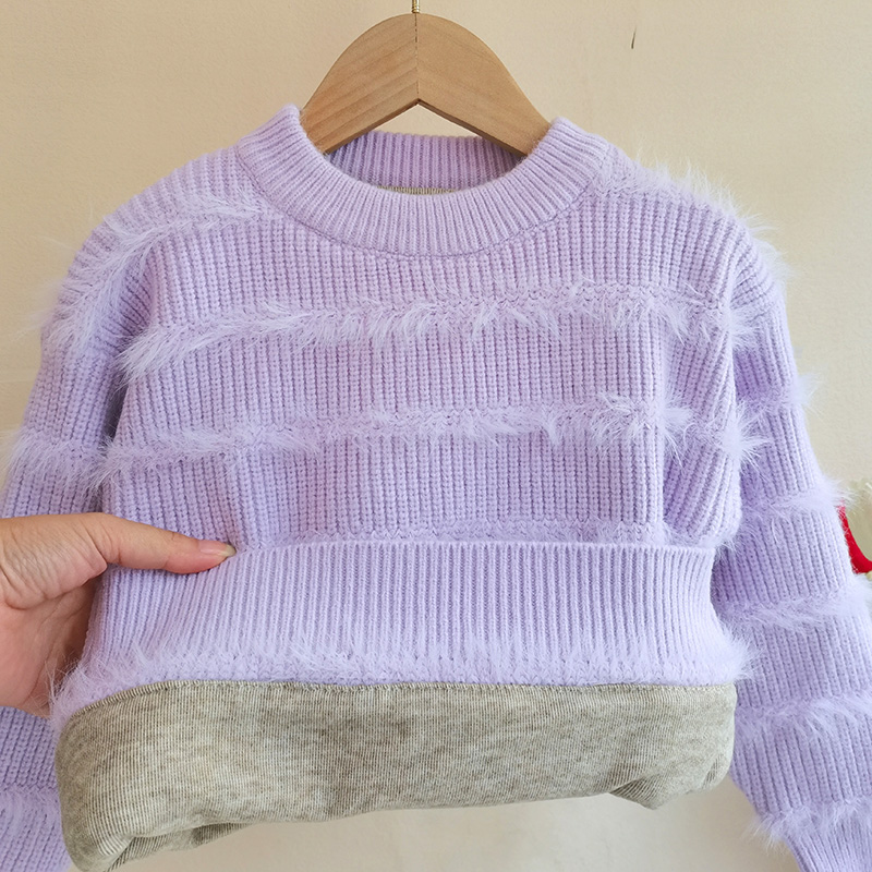 韩版新款冬季女童洋气毛衣