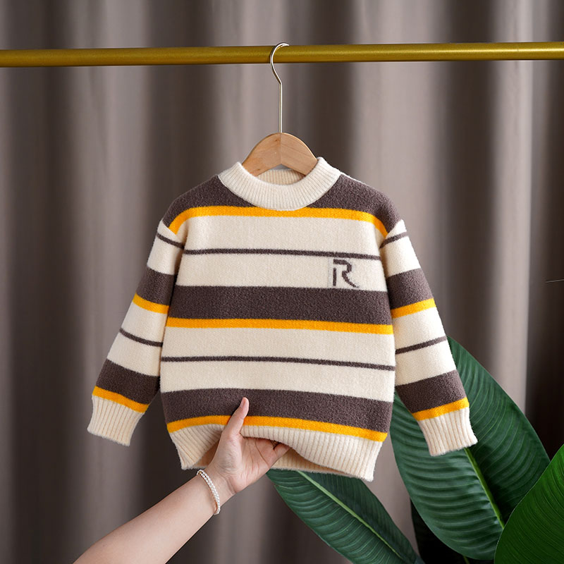 韩国绒男童冬季加绒毛衣