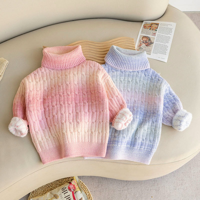 韩版冬季女童高领毛衣