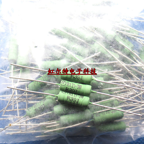 线绕电阻 RX21-3W R39J 0.39欧 R43J 0.43欧 5% 绿色电阻(20只)