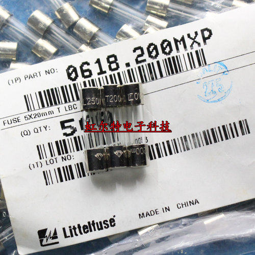 玻璃保险丝 T200MA 250V 200MA 0.2A 5x20 0218.200MXP慢熔音响用