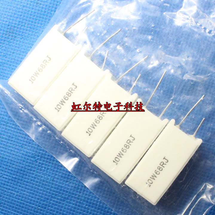 10W水泥电阻 SQM 68R 68欧 10W68RJ RX27-5 立式 原装(10只8元)