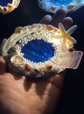 天然鲍鱼壳蓝海小夜灯手工贝壳海星灯海边伴手礼闺蜜生日高级礼物