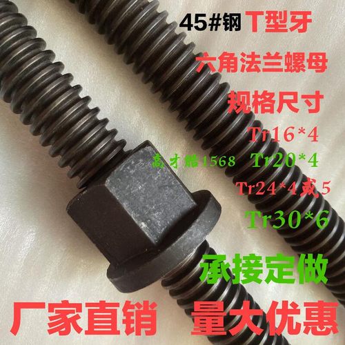 T型六角法兰螺母带肩带垫梯形帽