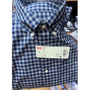 日本代购优衣库男女装优质长绒棉格子衬衫长袖外套 476014 476016