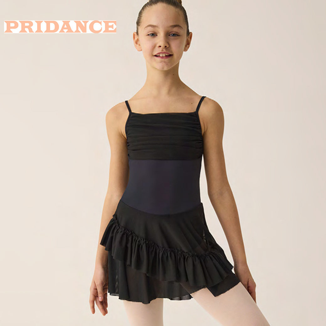 意大利进口pridance儿童芭蕾舞蹈练功体服基训紧身连体衣带裙子