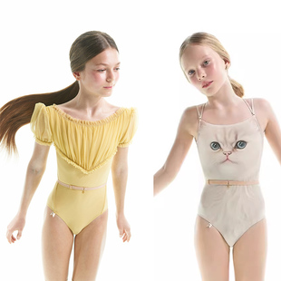 现货儿童Just A Corpse进口芭蕾舞蹈猫咪连体形体服JAC瑜伽练功服
