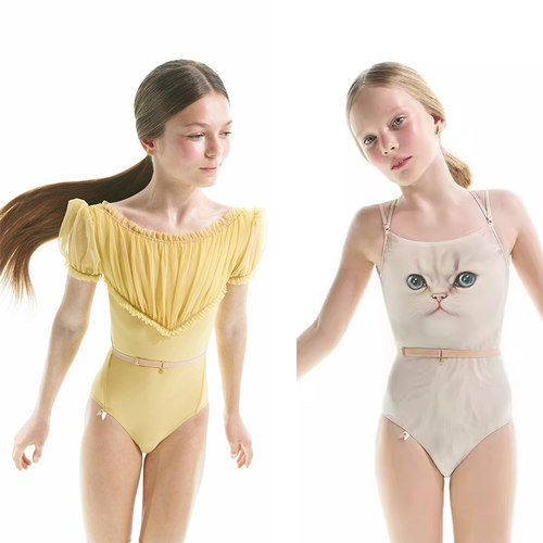现货儿童Just A Corpse进口芭蕾舞蹈猫咪连体形体服JAC瑜伽练功服