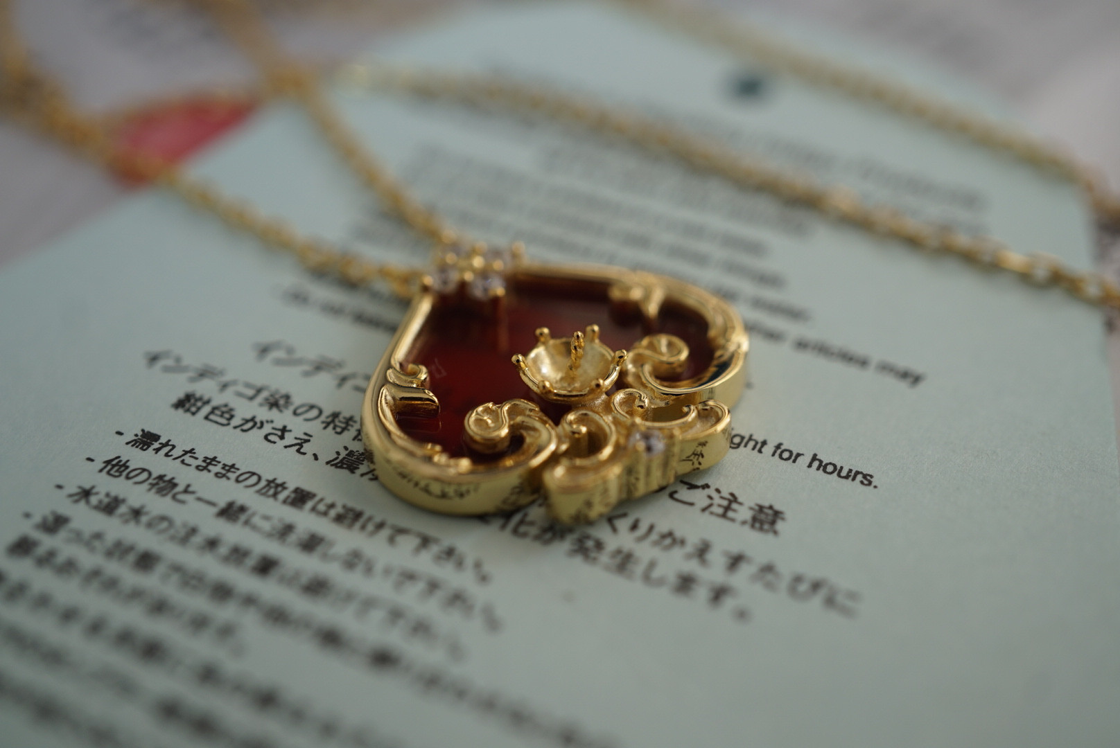 复古红桃梅花吊坠配件珍珠吊坠锁骨链配件玛瑙镶嵌 S925纯银材质