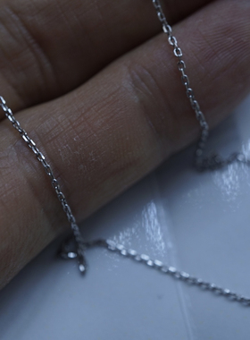 意大利工艺S925纯银项链十字链锁骨链45cm