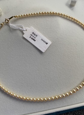 羽皇金色海水akoya珍珠3-6mm渐变项链正圆无瑕进口纯银延长扣