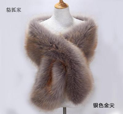 长款皮草伴娘加厚大斗篷仿狐狸毛