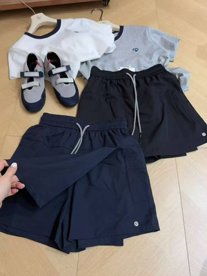 2025夏季新款女装韩版松紧腰宽松阔腿运动速干短裤裙工装裤休闲裤