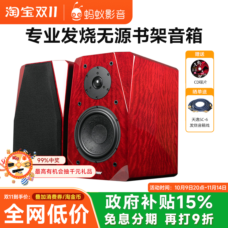 Winner/天逸 童笛九号TD-9无源书架音箱木质2.0专业发烧HIFI音响