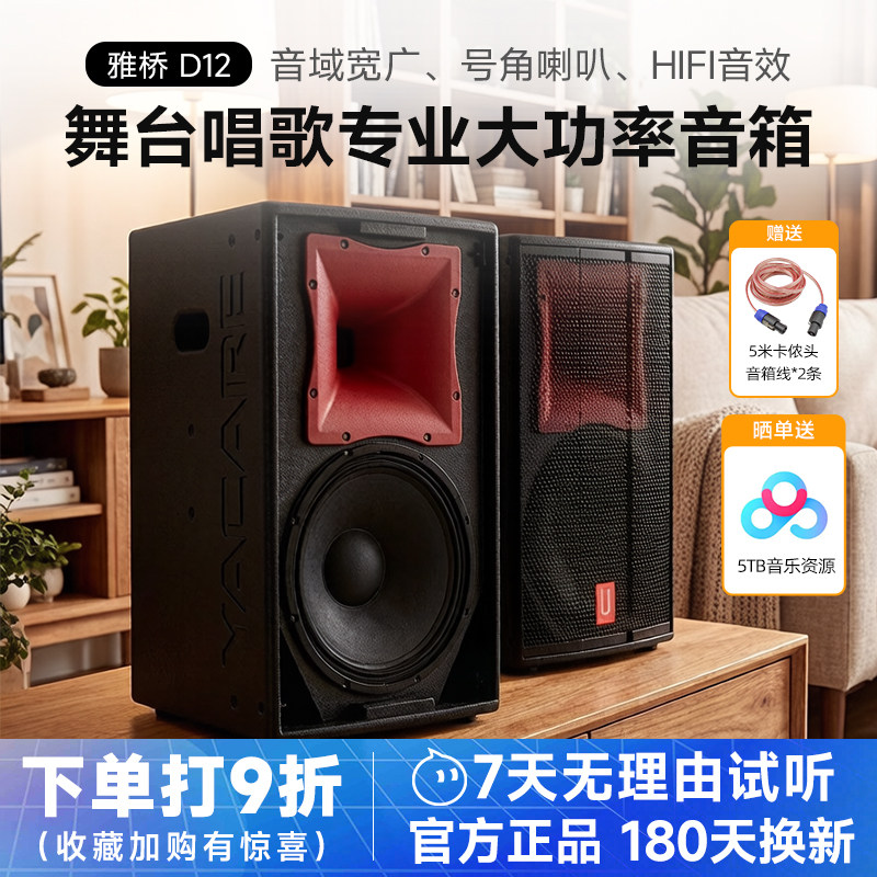 Yacare/雅桥 D12高端12寸专业音箱家庭KTV会议酒吧舞台音响全套