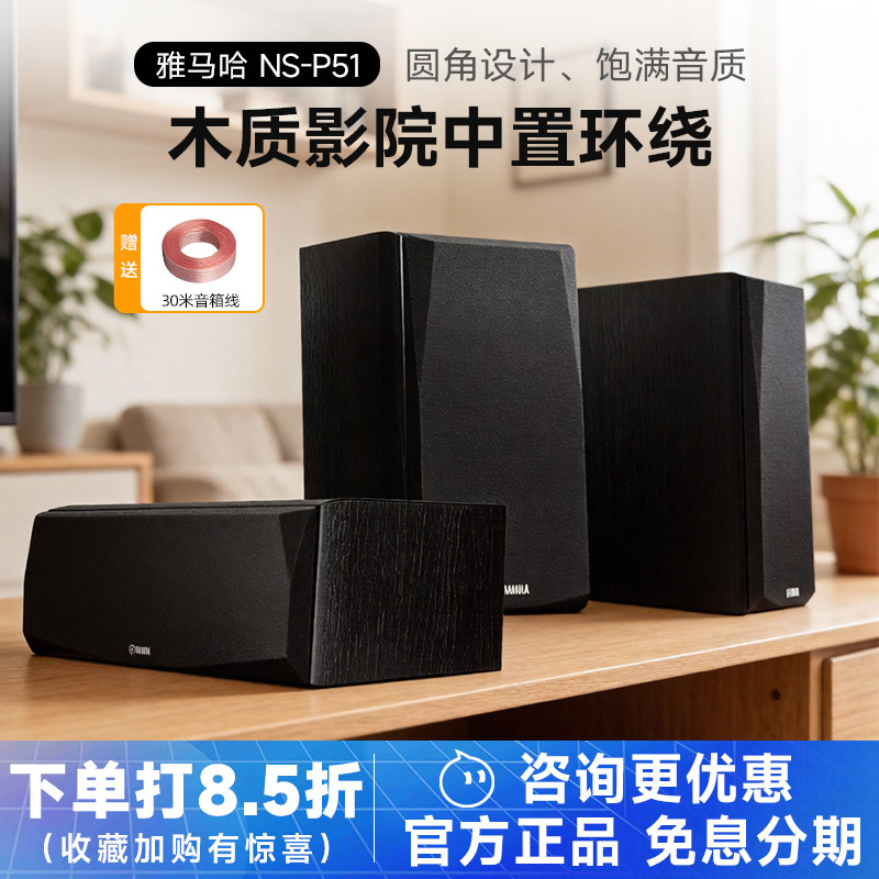 Yamaha/雅马哈 NS-P51中置环绕音箱家庭影院套装5.1音响家用3件套