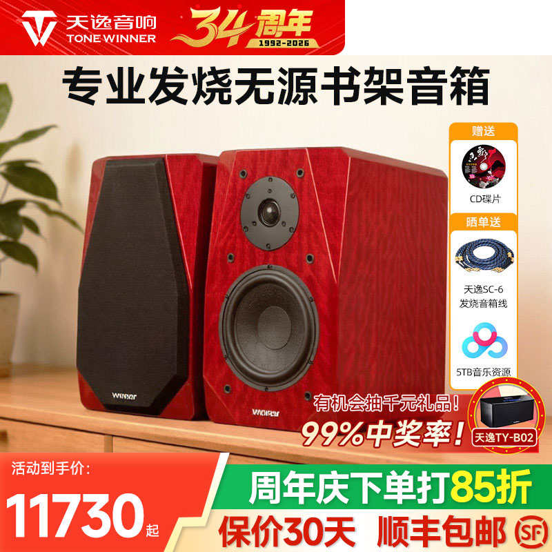 Winner/天逸 童笛九号TD-9无源书架音箱木质2.0专业发烧HIFI音响