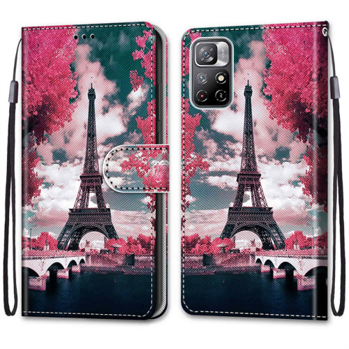 适用于小米poco m4pro手机套5g全包防摔个性彩绘翻盖式皮套软外壳