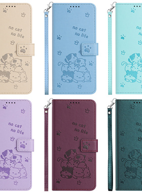 适用于Itel P55T P665L 4G/P55 4G手机套卡通可爱猫保护套翻盖式皮套软硅胶外壳全包边防摔插卡支架时尚个性