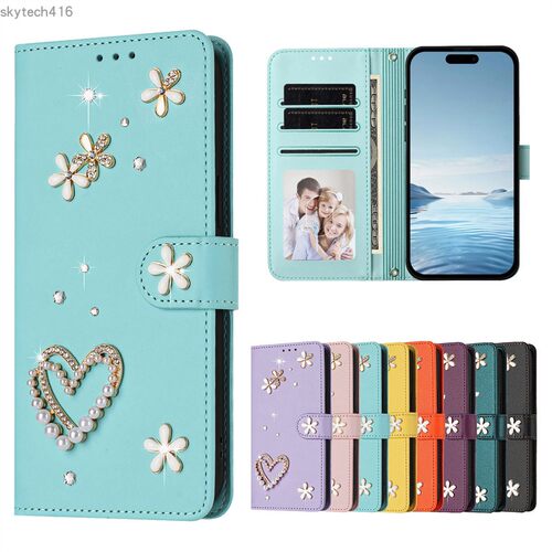 适用于红米Redmi Note 9/8A/8/7/6/6A/K30s Pro Power 4G 5G手机套防摔翻盖保护皮套硅胶TPU软外壳手工镶钻女