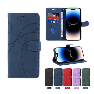 适用于OPPO真我Realme 14 Pro Plus＋5G手机壳全包防摔翻盖皮套插卡支架大方时尚简约压线条纹男女经典通用款