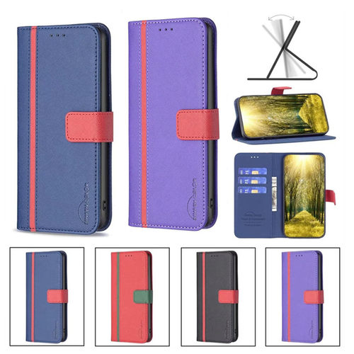 适用于红米Redmi Note11 4G海外版/Note11S 4G手机壳硅胶全包边防摔电话保护套翻盖皮套软胶外壳插卡支架拼色