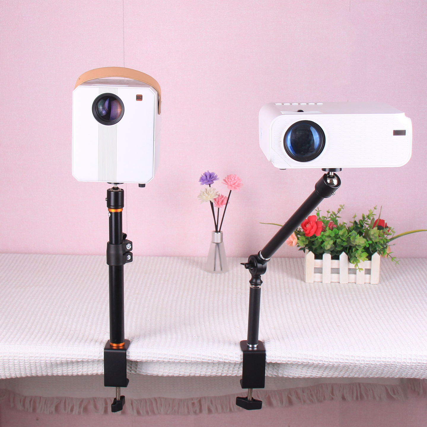 新款投影仪支架桌面床头折叠免打孔万向固定架家用360度旋转伸缩调节适用极米坚果当贝芝麻投影仪桌面支架