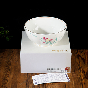 日本进口日系家用陶瓷大汤碗钵子汤盆日式兰花系列菜盘陶瓷碗菜盆