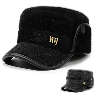 冬季中老年棉帽男士护耳防风保暖平顶帽加绒加厚老人家帽子