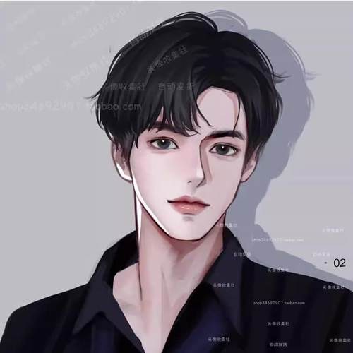 头像 图片男人韩系卡通动漫手绘 帅气气质男生 高清头像 自动发货