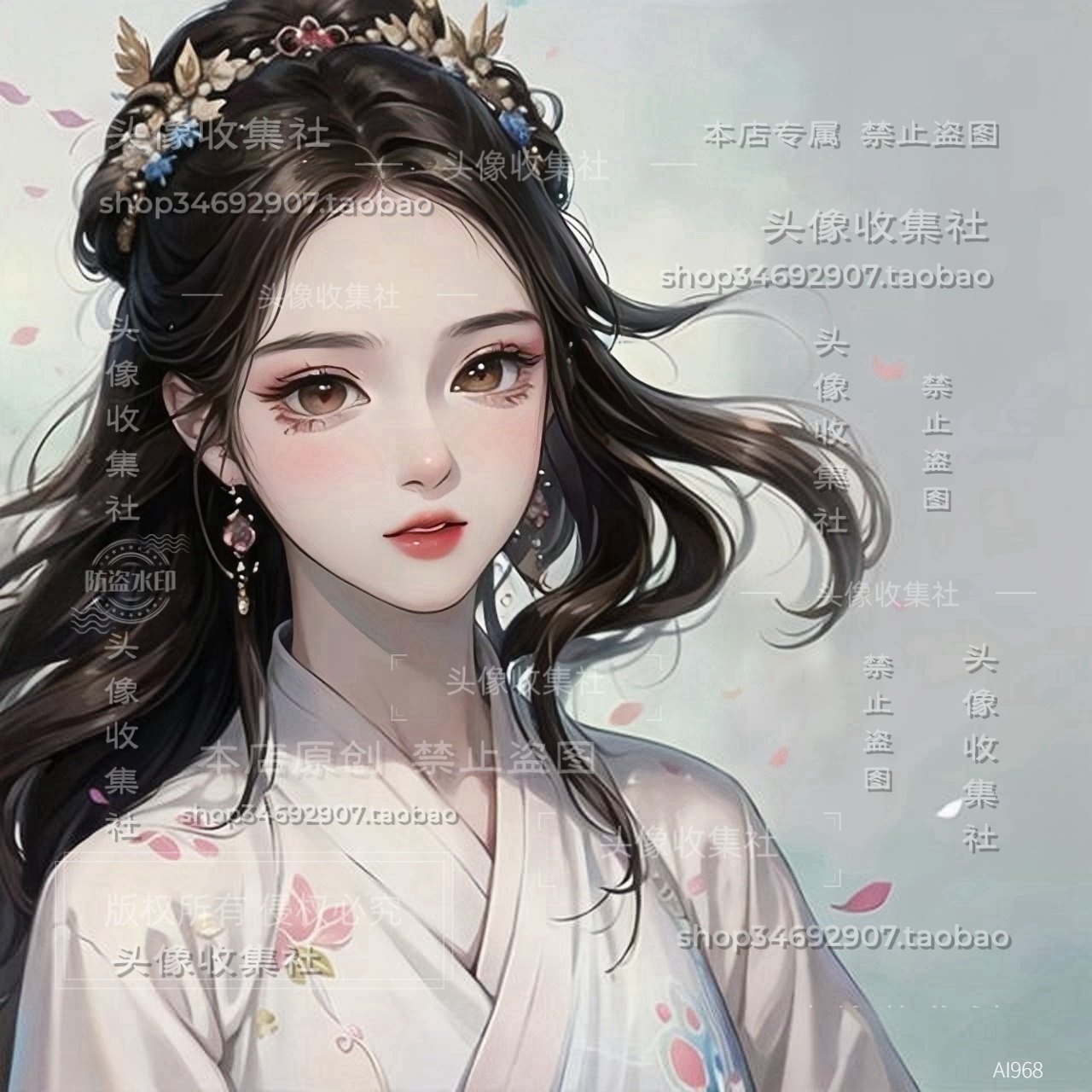 原创原画漫画古风美女头像 卡通手绘高清图 自动发货 头像收集社