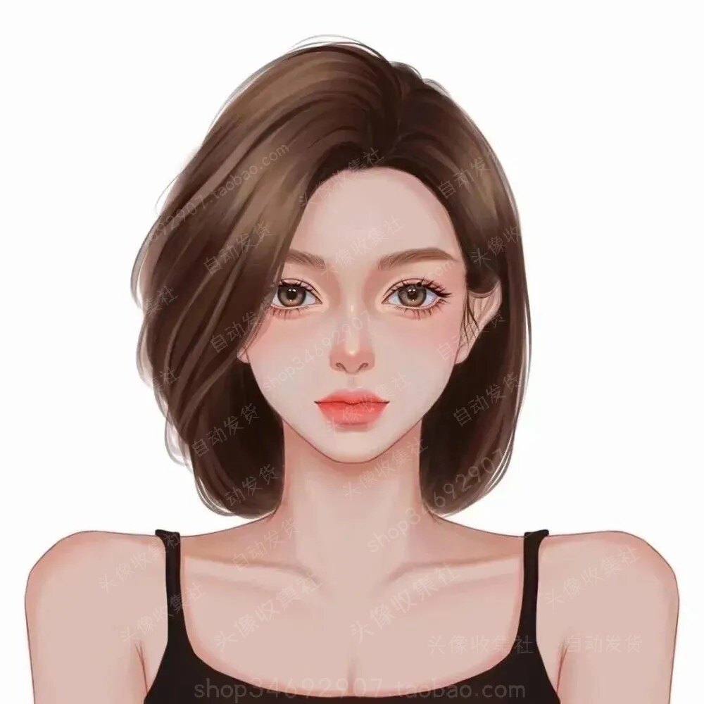 头像 卡通动漫手绘 短发美女高清 头像 自动发货 拍前必看详情!
