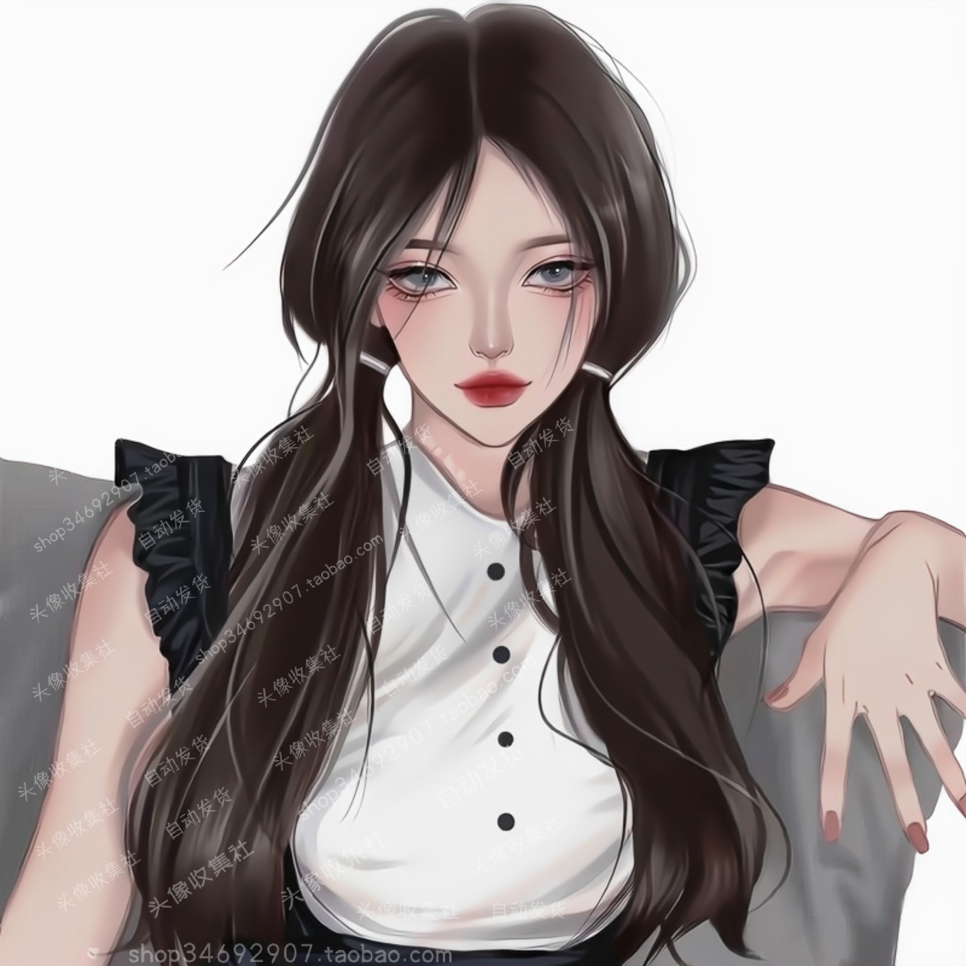 头像 女 卡通动漫手绘 性感美女 高清 头像  头像收集社 自动发货