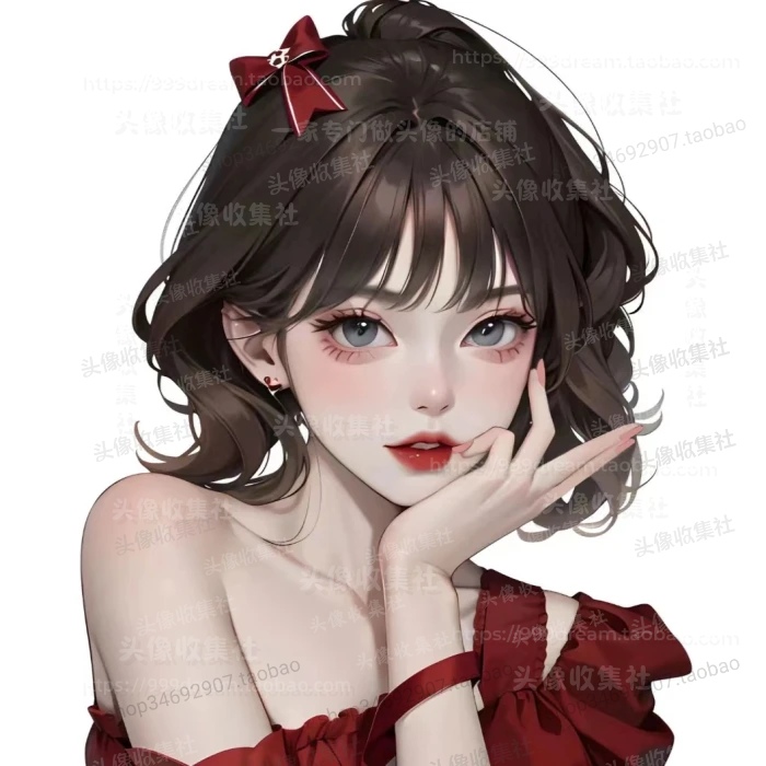 漫画女孩 卡通漫画脸美女可爱性感 高清图 自动发货 头像收集社