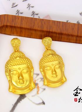 沙金古法如来佛头吊坠项链diy配饰弥勒佛挂坠女毛衣链子饰品