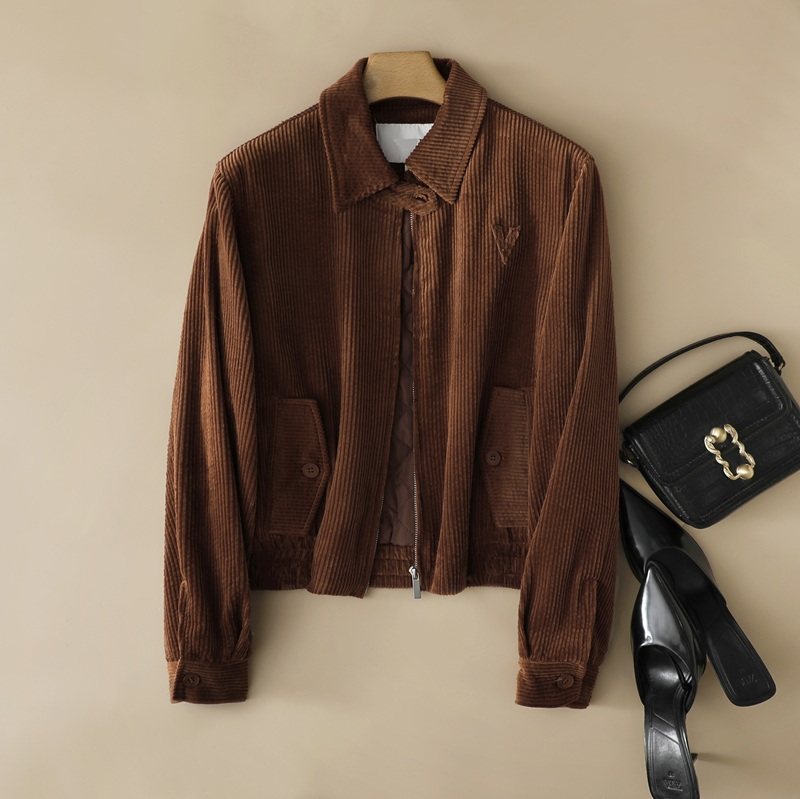 外贸原单 出口德国初春女装 翻领灯芯绒夹棉休闲外套棉服拉链夹克,女装/女士精品,棉衣/棉服,淘宝优惠券,粉丝福利购,淘宝优惠卷