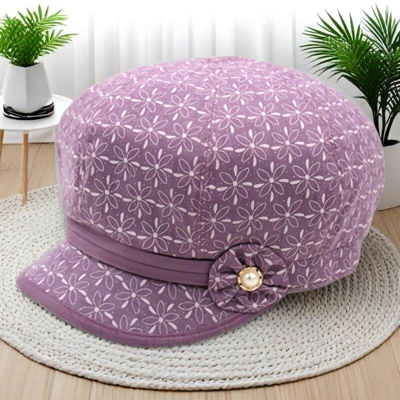 中年人帽子女夏季老年奶奶帽春秋天贝雷帽妈妈帽薄款布帽防晒帽夏