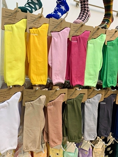 韩国东大门代购KSOX彩色糖果色堆堆袜丝袜涤纶女中长筒透肉夏薄款