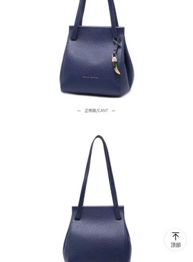 金牛女包真皮瑕疵单肩包头层牛皮水桶包兰色专柜时尚特卖软皮145