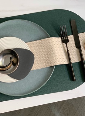 哑光磨砂墨绿色样板房刀叉餐具新中式售楼处会所商用软装陈设摆台